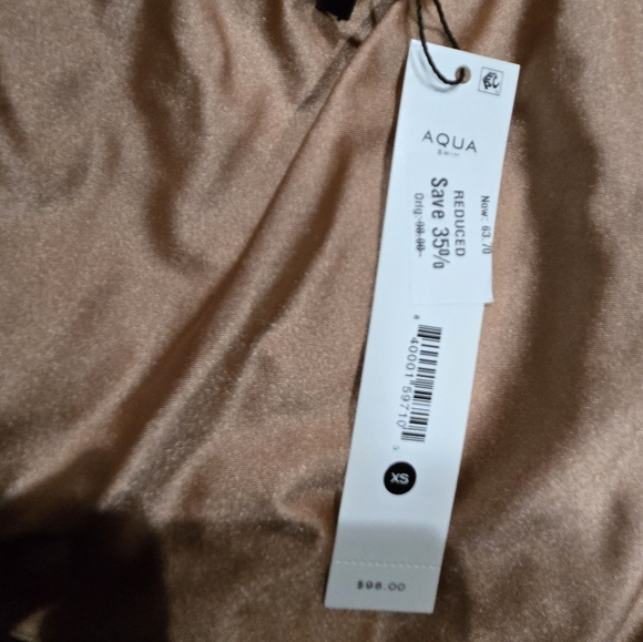 Womens Ruched Underwire One-Piece Swimsuit, Caramel, Size XS - Picture 5 of 6